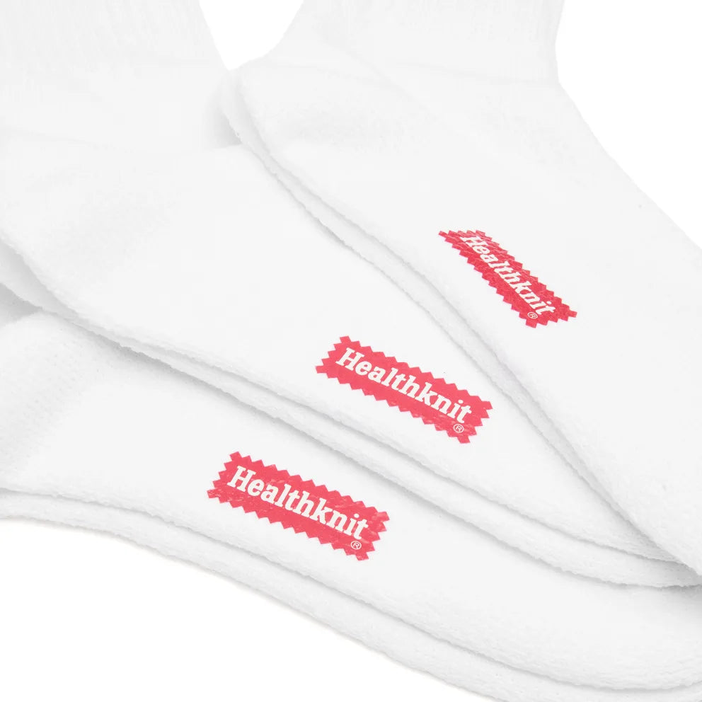 Healthknit Crew Socks 3 Pack | White