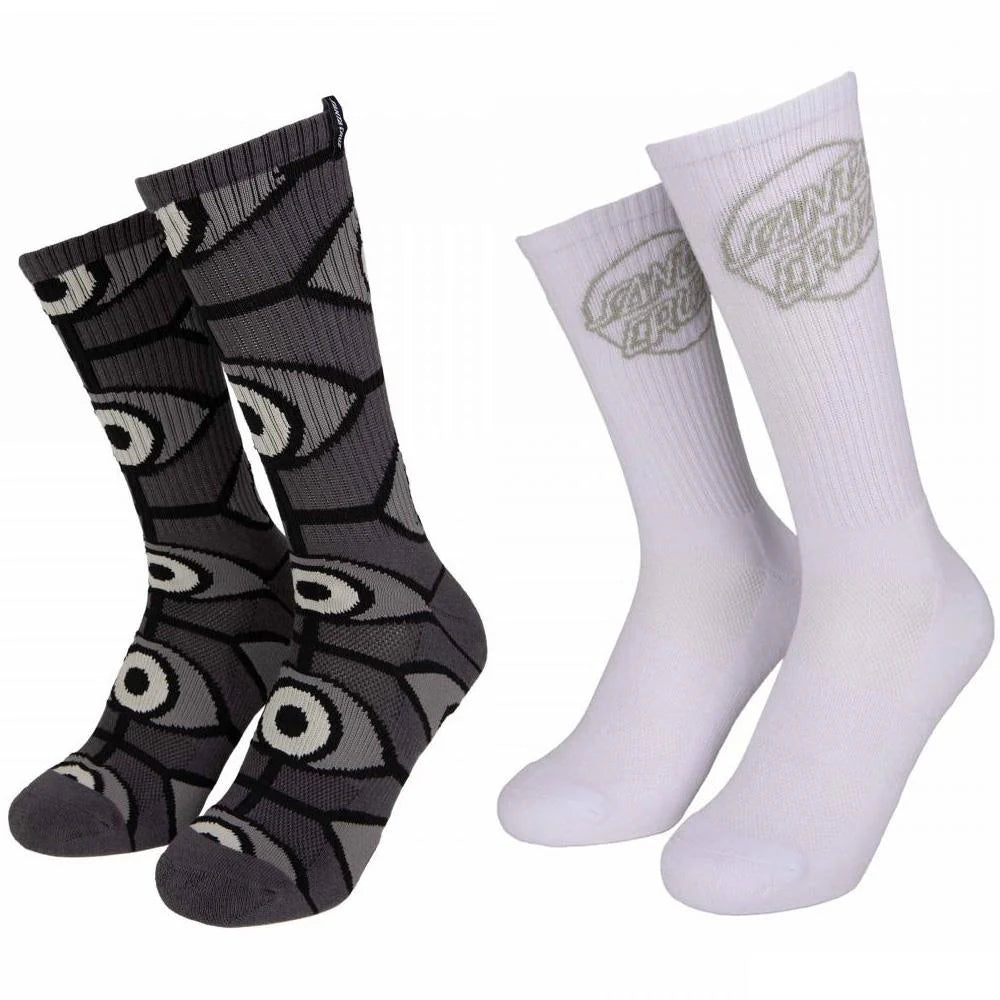 Santa Cruz Salba Eyes Socks 2 Pack | Black / White
