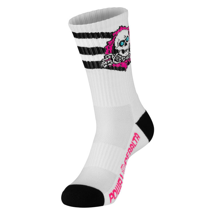 Ripper Cotton Socks Stripes - Pink/Black/White - Powell Peralta