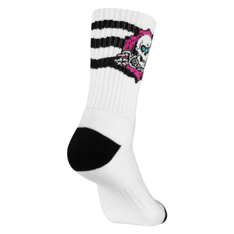 Ripper Cotton Socks Stripes - Pink/Black/White - Powell Peralta