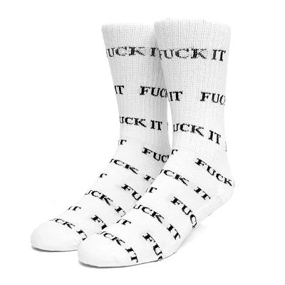 HUF Fuck It Sock - White