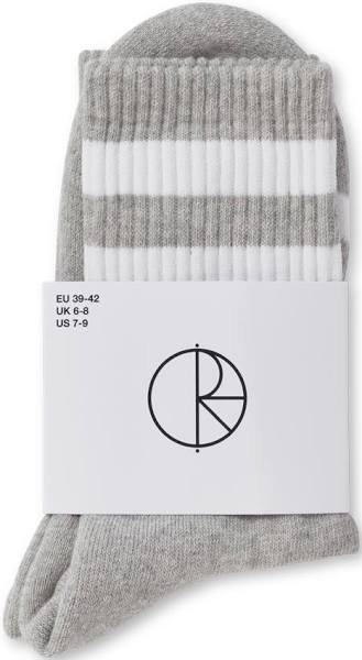Polar Skate Co - Rib Socks | Happy Sad (Heather Grey)