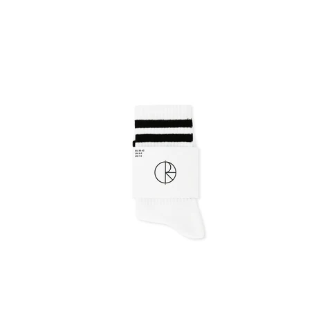 Polar Skate Co. - Rib Socks | Happy Sad (White)