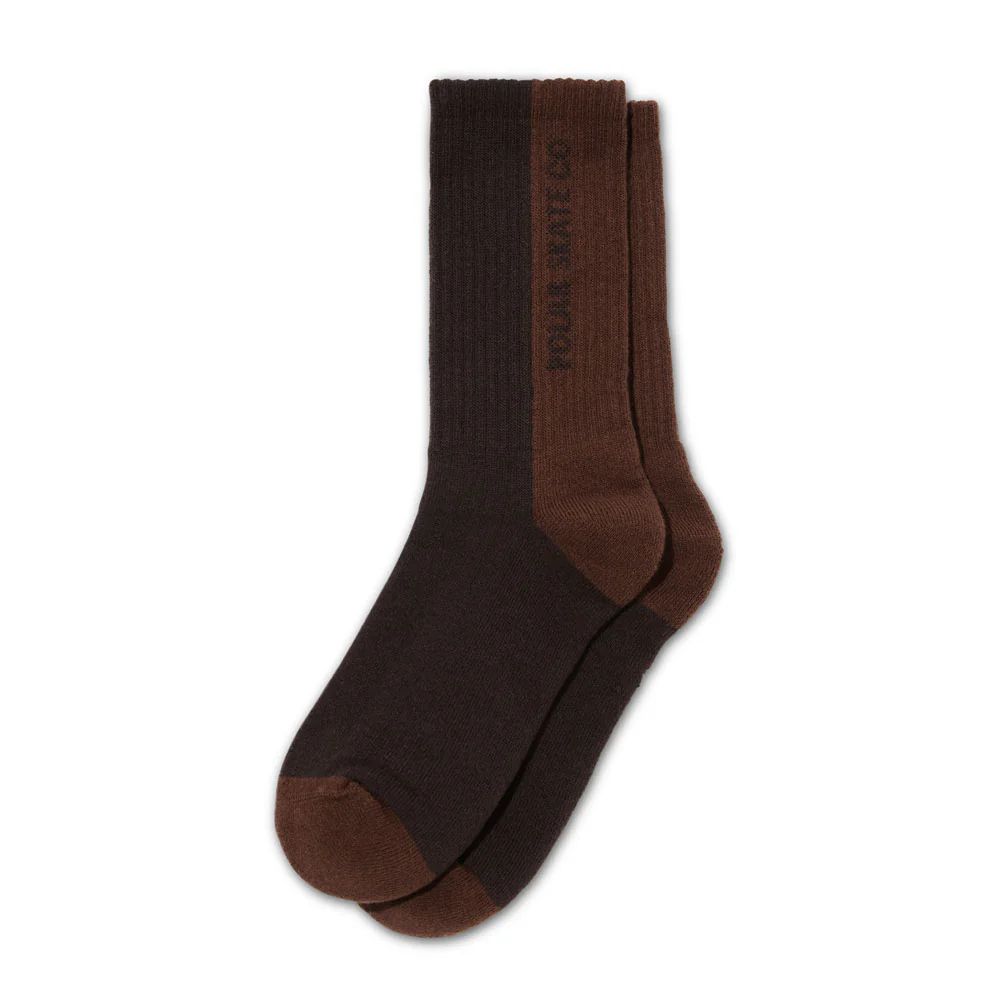 Polar Skate Co. - Rib Socks | 50/50 (Brown)