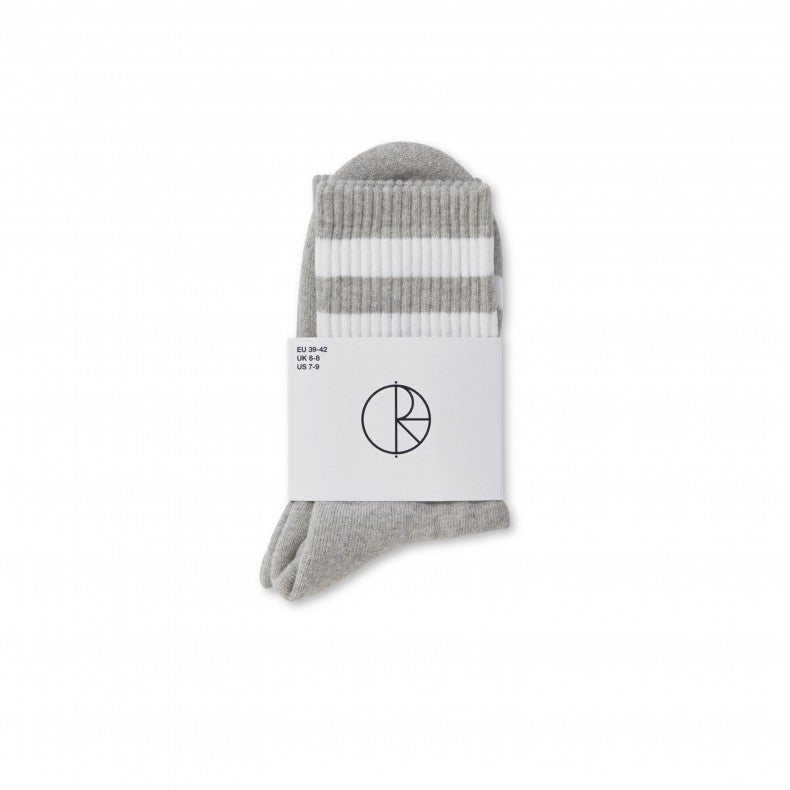 Polar Skate Co. Happy Sad Rib Socks | Heather Grey