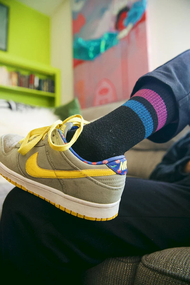 Merge4 Repreve Subtle Grape Black - Classic Crew Socks