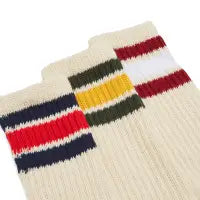 Healthknit Crew Socks 3 Pack | Off White / Multi