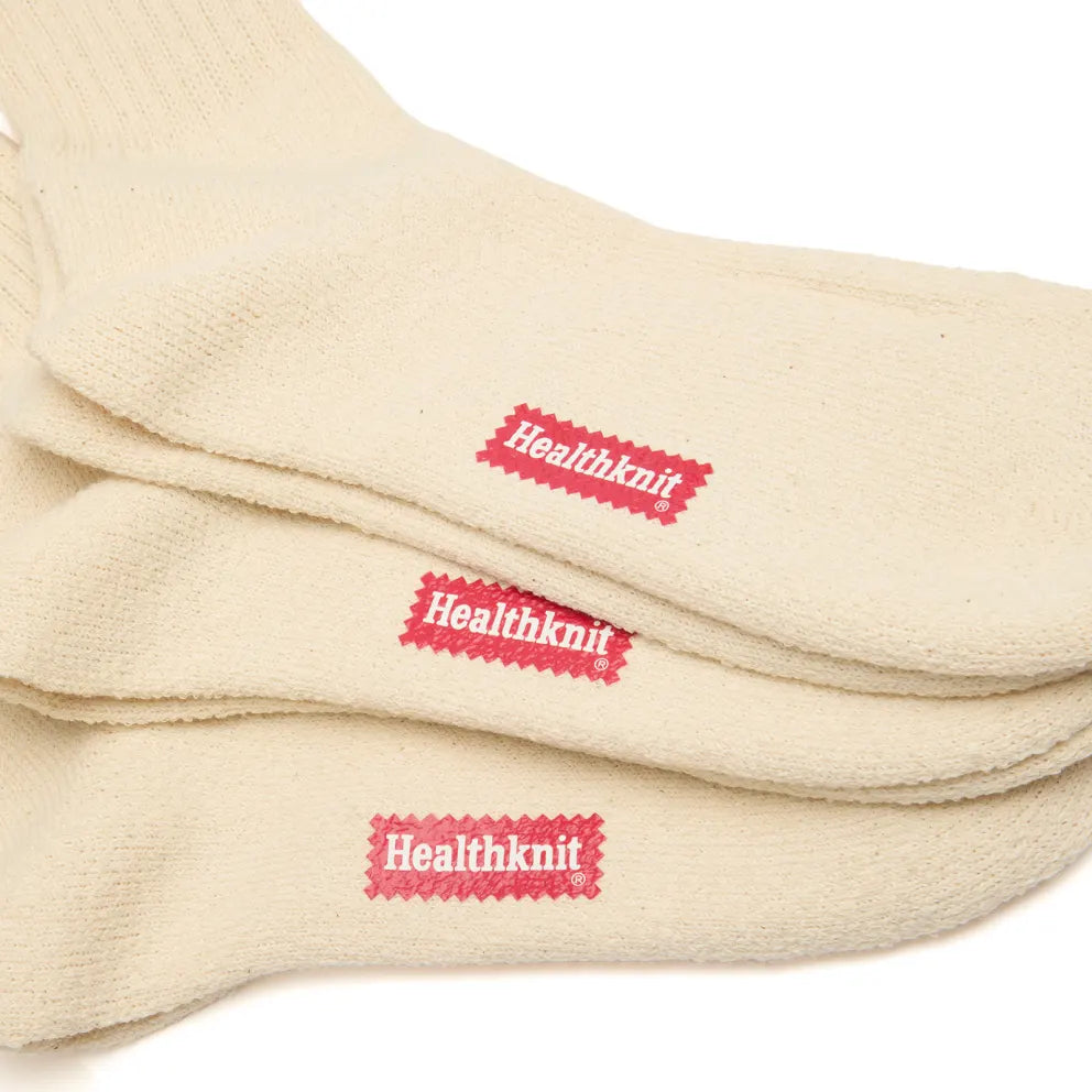 Healthknit Crew Socks 3 Pack | Off White