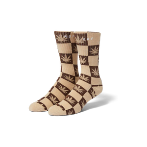HUF Checkered Plantlife Socks - Wheat