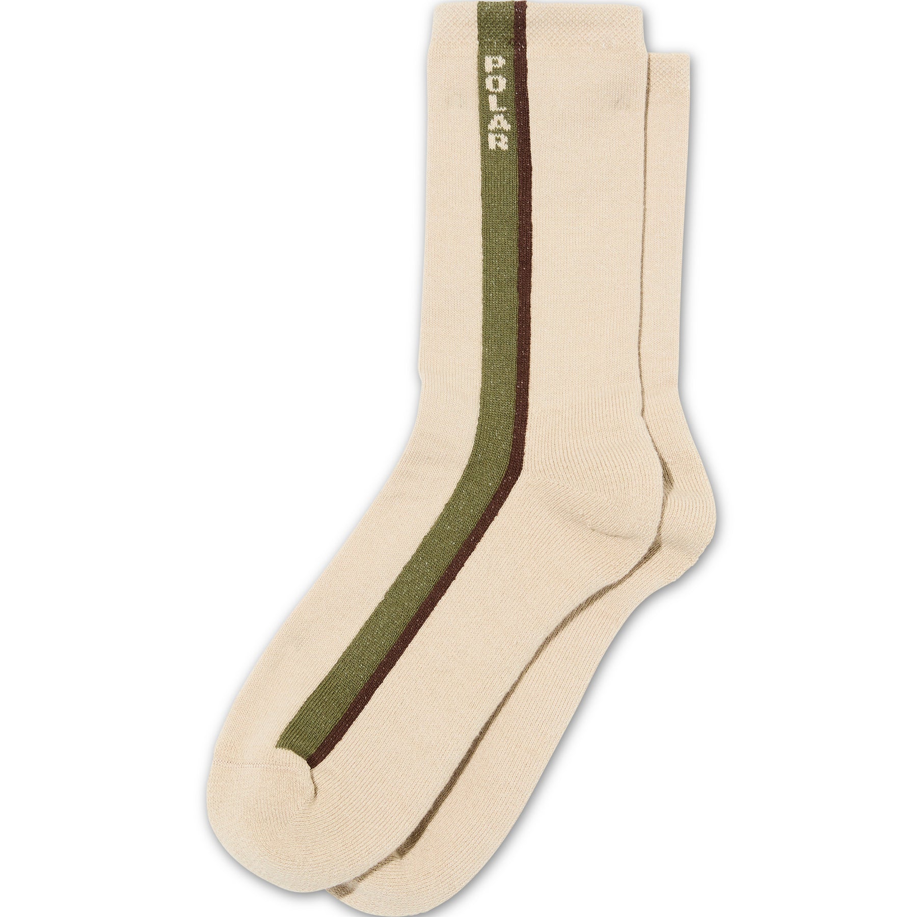 Polar Skate Co. Business Socks Side Stripe Beige
