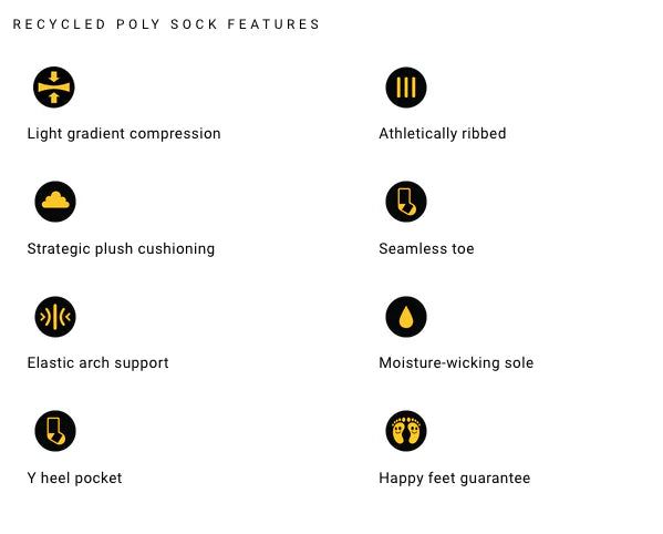 Merge4 Black Repreve and Organic Cotton - Quarter Crew