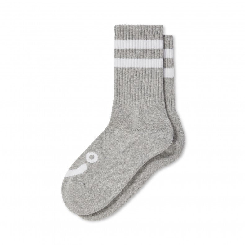 Polar Skate Co. Happy Sad Rib Socks | Heather Grey